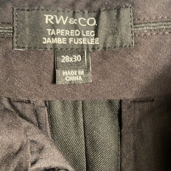 RW&CO black 2 button stretch trendy poly blend lined slim fit 2 piece suit 34 - Picture 8 of 8